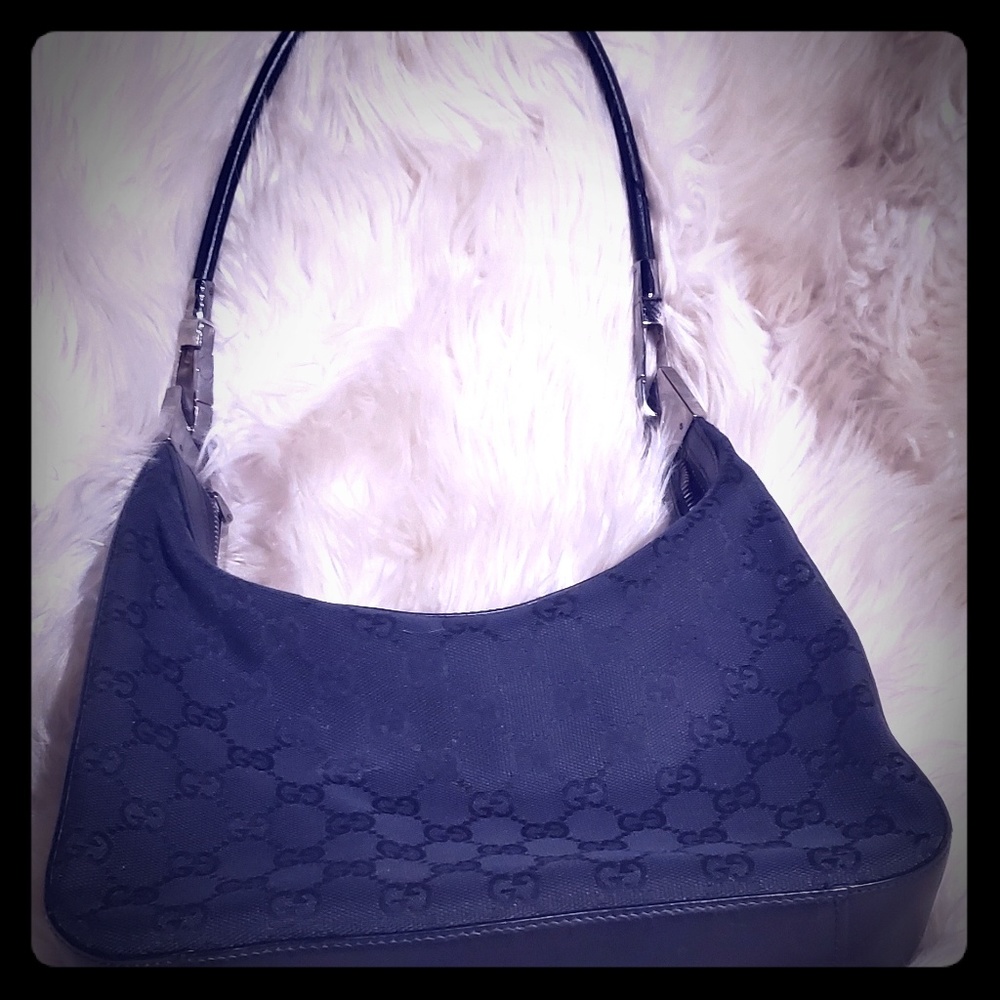Authentic Vintage Gucci GG Monogram Black Purse